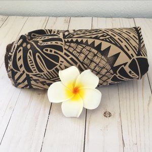 Handmade Polynesian Print Baby Blanket Neutral